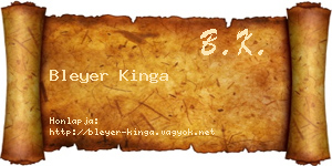 Bleyer Kinga névjegykártya
